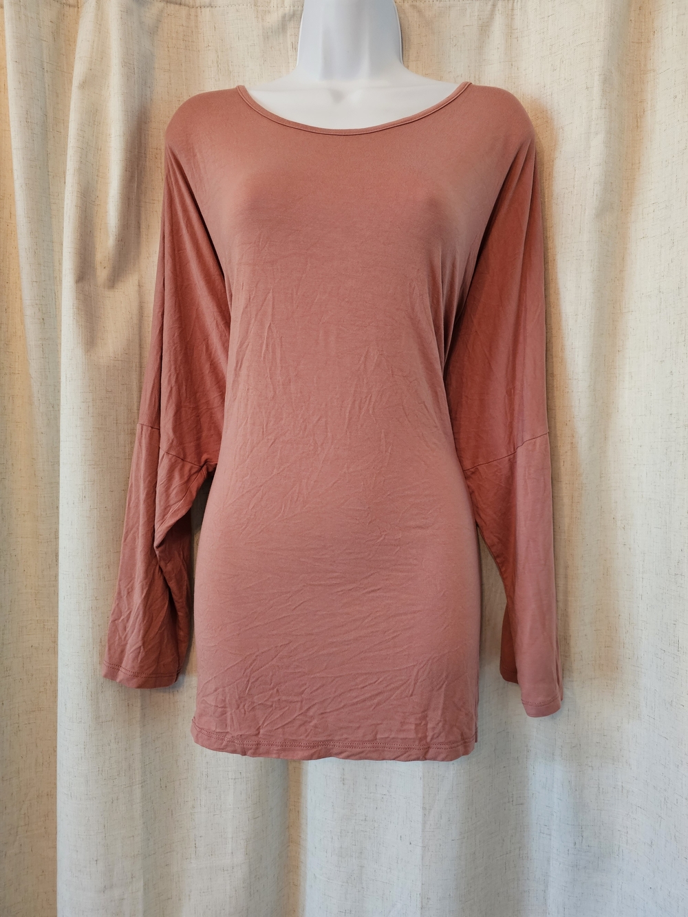 Women's Dusty Burgundy Long Sleeve Tunic Dress